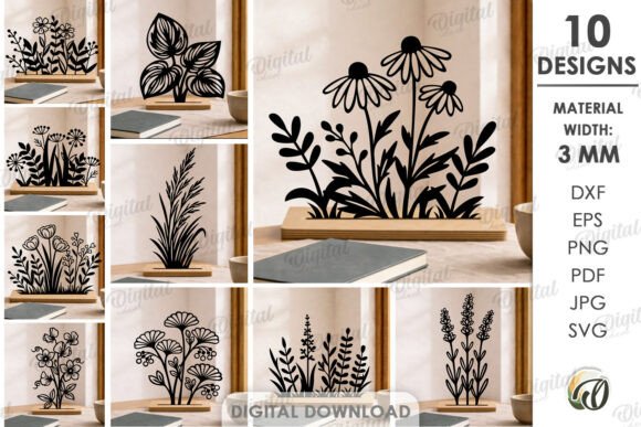 Download Flower Stands Decor Bundle Laser Cut - Bundle Collection