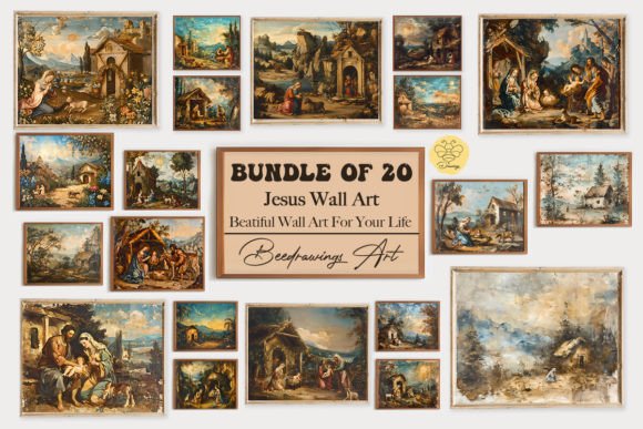 Download Oil Painting Jesus Wall Art Bundle - Bundle Collection