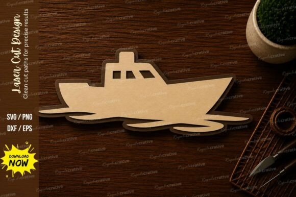 Download Fishing Boat Coastal Decor Laser Cut SVG - Fish Collection