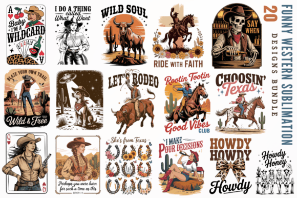 Download Funny Western Sublimation Designs Bundle - Bundle Collection