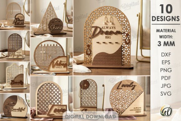 Download 3D Jewelry Display Stands Bundle Laser - Bundle Collection