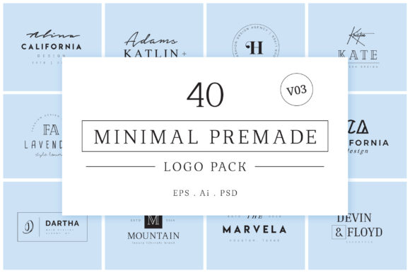 Download Minimal Premade Logo Bundle V03 - Bundle Collection