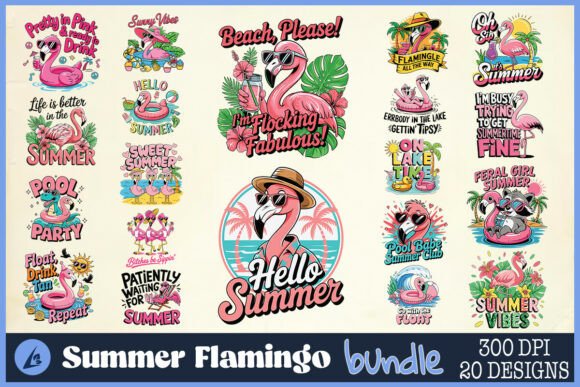 Download Summer Flamingo SVG Bundle - Bundle Collection