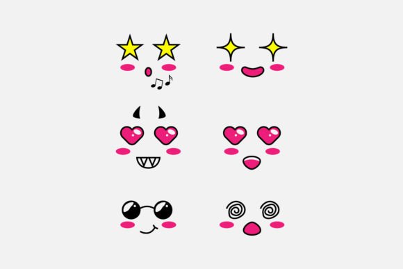 Download Set of Cute Eyes Expressive Emotion Face - Emotion Collection