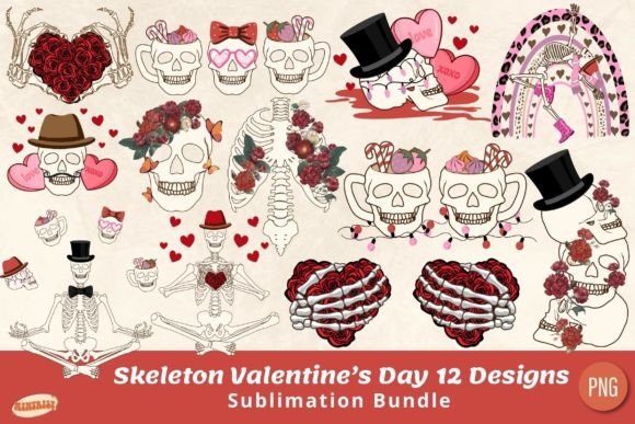 Download Goth Skeleton Valentine PNG Bundle - Bundle Collection