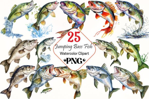 Download Jumping Bass Fish Clipart - Fish Collection