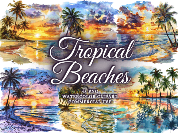Download Summer Tropical Beach Clipart Png Bundle - Bundle Collection
