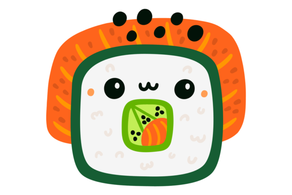 Download Salmon Roll Mascot with Kawaii Emotion F - Emotion Collection
