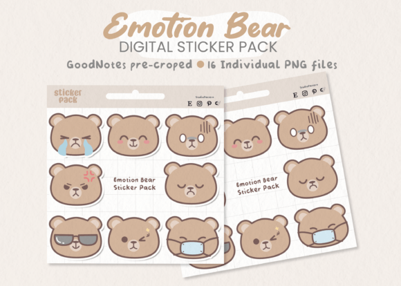 Download Emotion Bear Digital Sticer Pack - Emotion Collection
