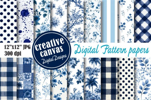 Download Blue Floral Seamless Pattern Bundle - Bundle Collection