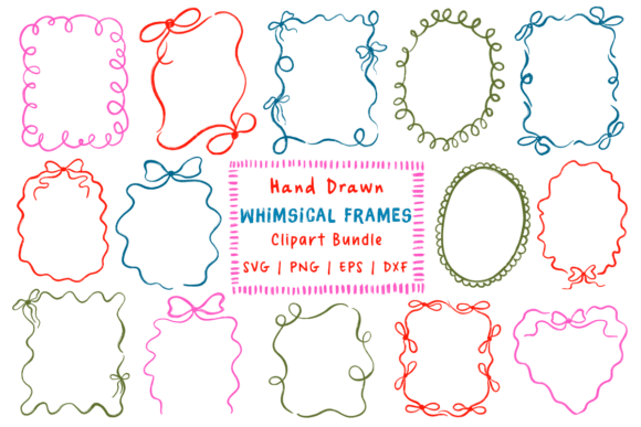 Download Whimsical Frames Doodle Clipart Bundle - Bundle Collection