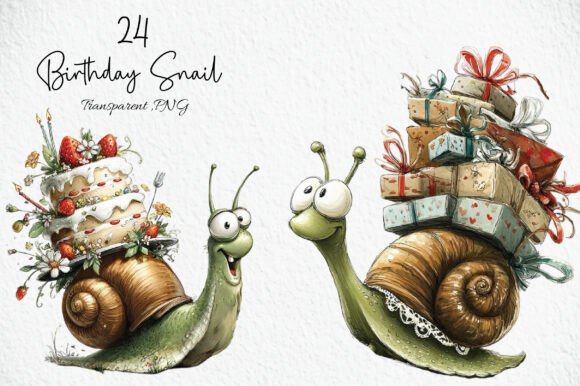 Download Birthday Snail Clipart Bundle - Bundle Collection