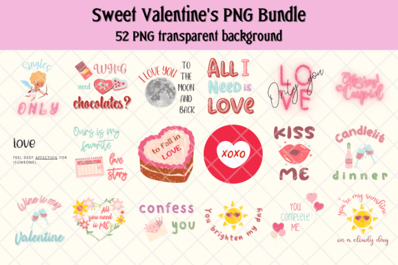 Download 52 Sweet Valentine's PNG Bundle - Bundle Collection