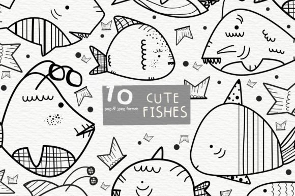 Download Cute Fishes Digital Stamps - Fish Collection