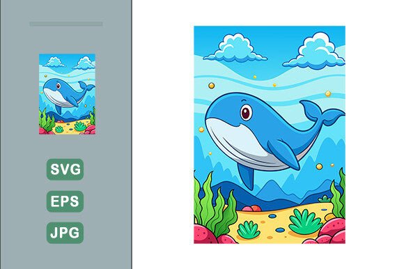 Download Fishes Whale Cute Water Landscape Backgr - Fish Collection
