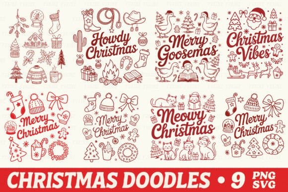 Download Christmas Doodles SVG Bundle - Bundle Collection