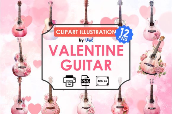 Download Valentine Guitar Clipart Bundle - Bundle Collection