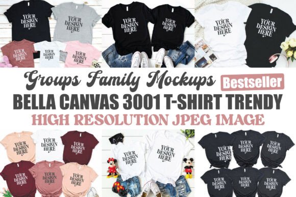 Download Bella Canvas 3001 Family Mockup Bundle - Bundle Collection