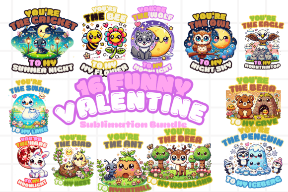 Download Animal Pun Funny Valentine PNG Bundle - Bundle Collection