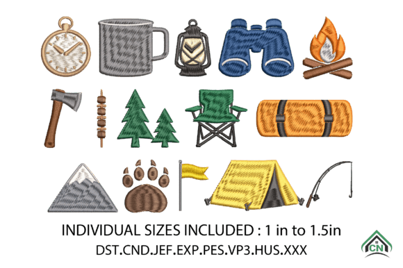 Download Camping Mini Embroidery Design Bundle - Bundle Collection