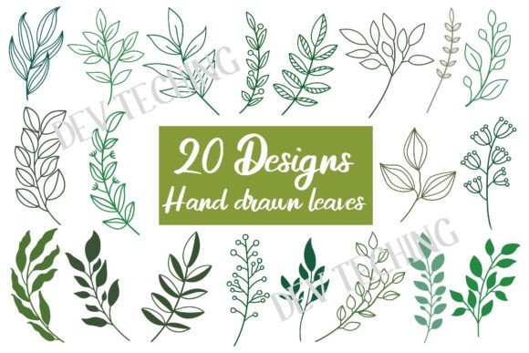 Download Hand Drawn Leaves Svg Bundle - Bundle Collection