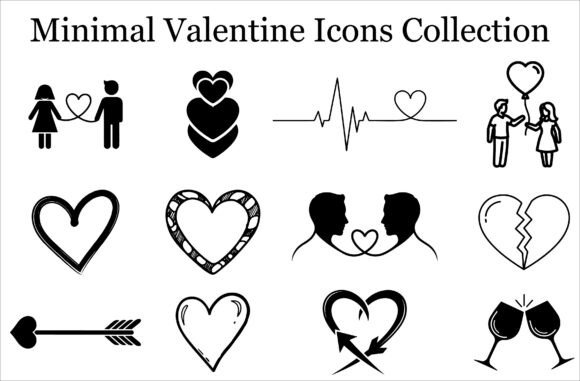 Download Valentine Line Art Clipart Bundle - Bundle Collection