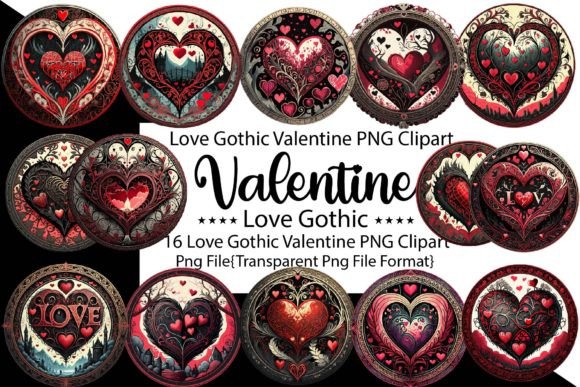 Download Love Gothic Valentine PNG Bundle - Bundle Collection