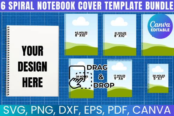 Download 6 Spiral Notebook Cover Template Bundle - Bundle Collection