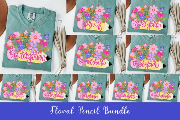 Download Hand-painted Floral Pencil School Grade Bundle - Bundle Collection