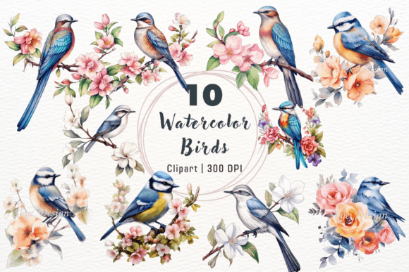 Download Watercolor Birds Clipart,Spring Birds - Spring birds Collection