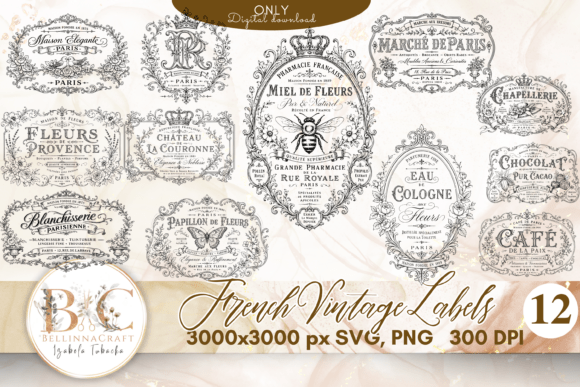 Download French Vintage Label SVG Bundle - Bundle Collection