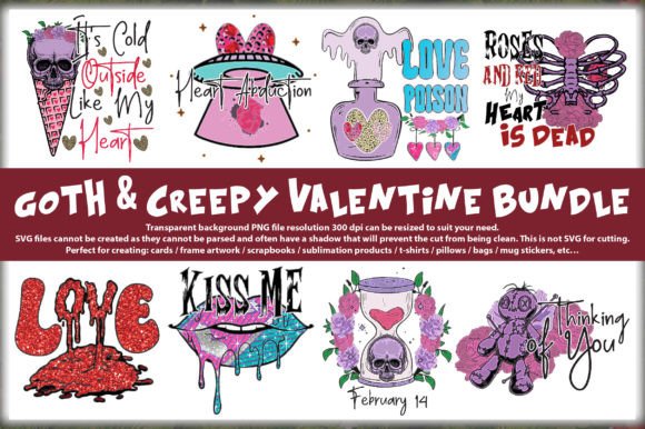 Download Goth &amp; Creepy Valentine Png Bundle - Bundle Collection