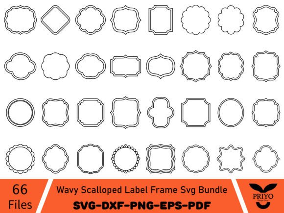 Download Wavy Scalloped Label Frame Svg Bundle - Bundle Collection