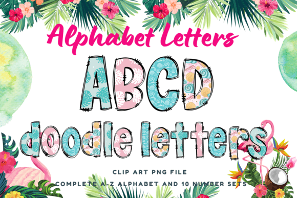 Download Shellfish Doodle Alphabet Summer Letters - Fish Collection