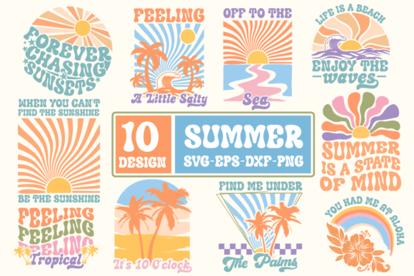 Download Boho Retro Summer SVG Bundle,Beach SVG - Bundle Collection