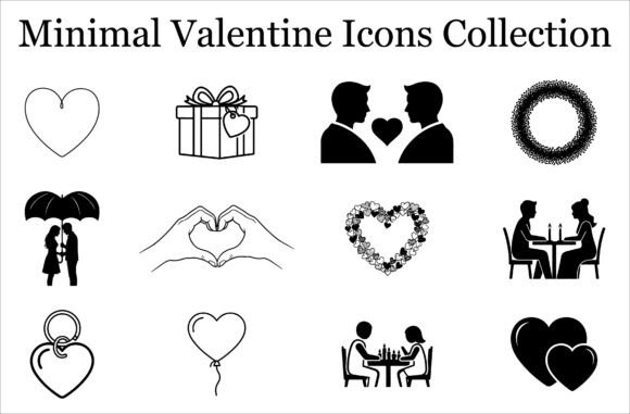 Download Valentine Line Art Clipart Bundle - Bundle Collection