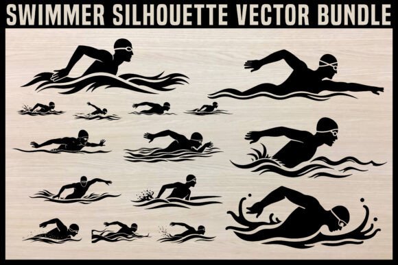 Download Swimmer Silhouette Vector Bundle | Swimming SVG Clipart - Bundle Collection