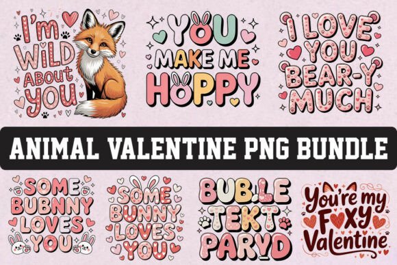 Download Animal Valentine PNG Bundle. - Bundle Collection