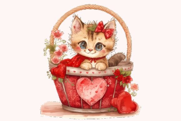 Download Valentine’s Day Cute Cat Clipart Bundle - Bundle Collection