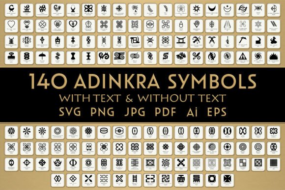 Download 140 African Adinkra Symbol Vector Bundle - Bundle Collection