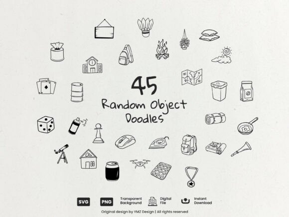 Download Random Object Doodle Clipart Bundle - Bundle Collection