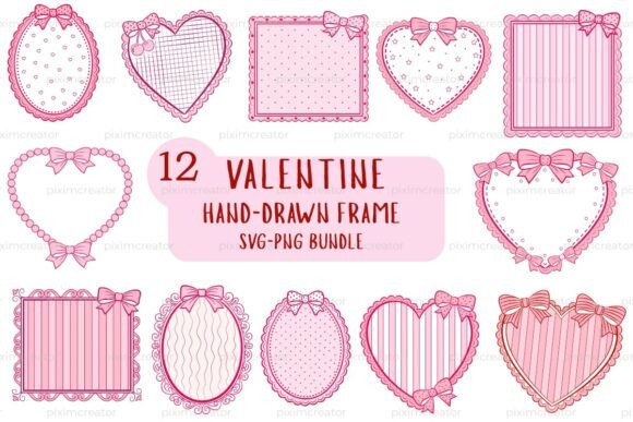 Download Hand-Drawn Valentine Frame Bundle PNG - Bundle Collection