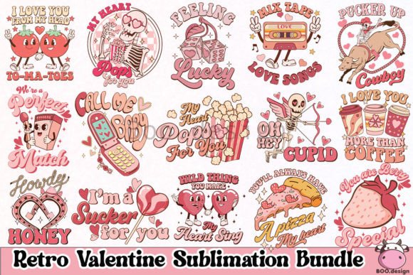 Download Retro Valentine Png Bundle - Bundle Collection