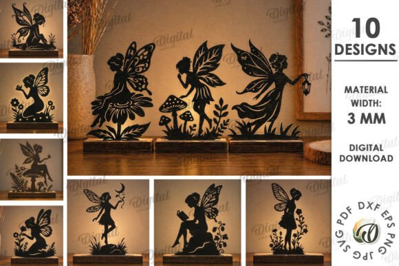 Download 3D Fairy Light Stands Bundle Laser Cut - Bundle Collection