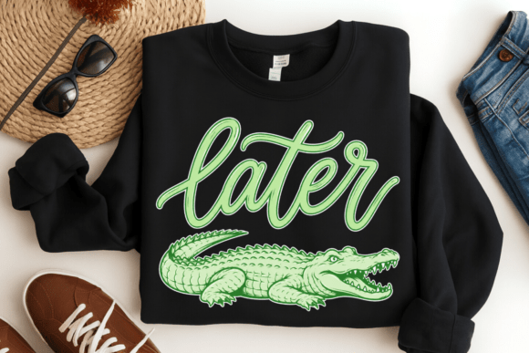 Download Later Gator PNG, Trendy Animal Quote Tee - Trendy Collection