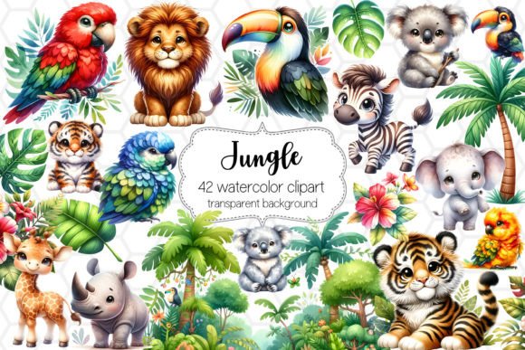 Download 42 Jungle Animal Cliparts Bundle - Bundle Collection