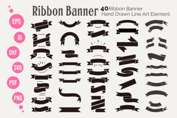 Download 50 Ribbon Banner SVG Element Bundle - Bundle Collection