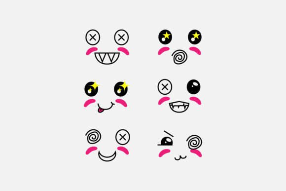 Download Set of Cute Eyes Expressive Emotion Face - Premium Bundle