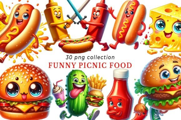 Download Funny Picnic Food Clipart Bundle - Bundle Collection