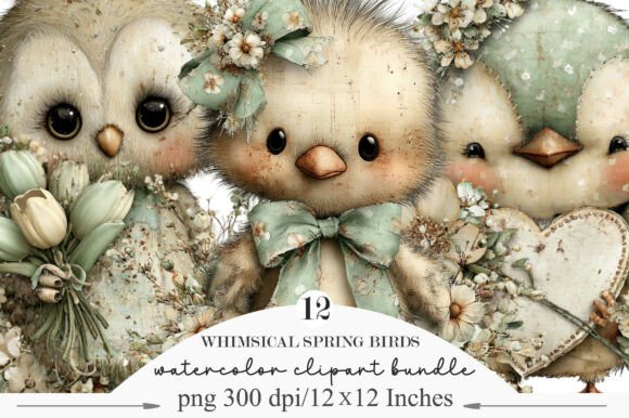 Download Whimsical Spring Birds Clipart - Spring birds Collection